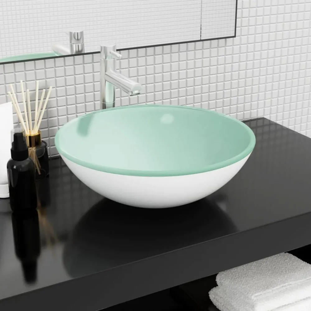 vidaXL Lavabo Verre trempé 42x14 cm