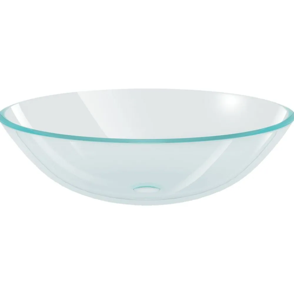 Plomberie-vidaXL Lavabo Verre trempé 42 cm Transparent