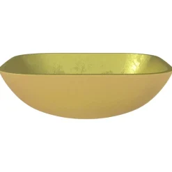 Plomberie-vidaXL Lavabo Verre 42x42x14 cm Doré