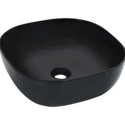 Plomberie-vidaXL Lavabo 42,5x42,5x14,5 cm Céramique Noir