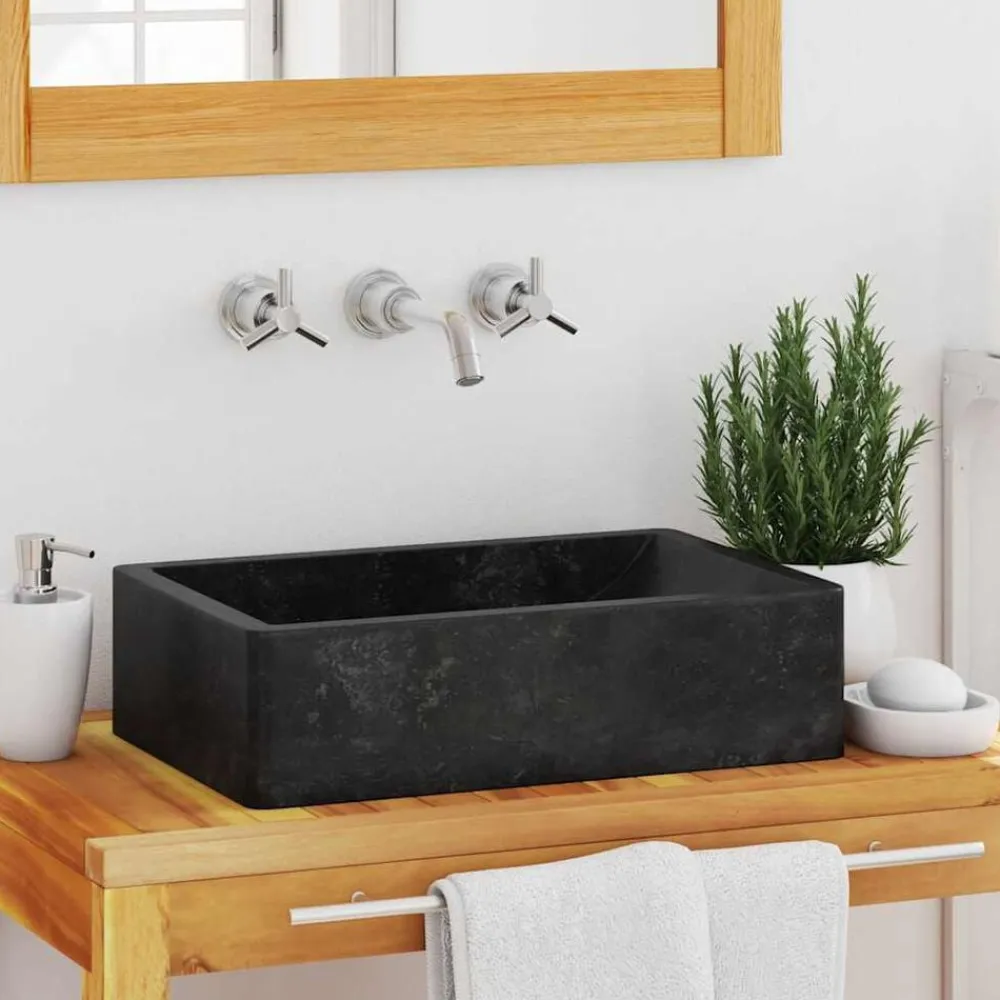 vidaXL Lavabo 45x30x12 cm marbre brillant