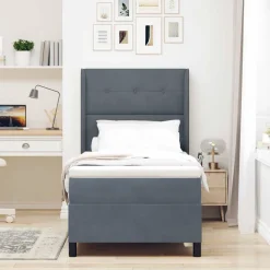 vidaXL Lit à ressorts avec matelas 80 x 200 cm Velours