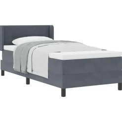 Lits & Accessoires-vidaXL Lit à ressorts avec tête de lit 200 x 80 cm Velours Gris foncé