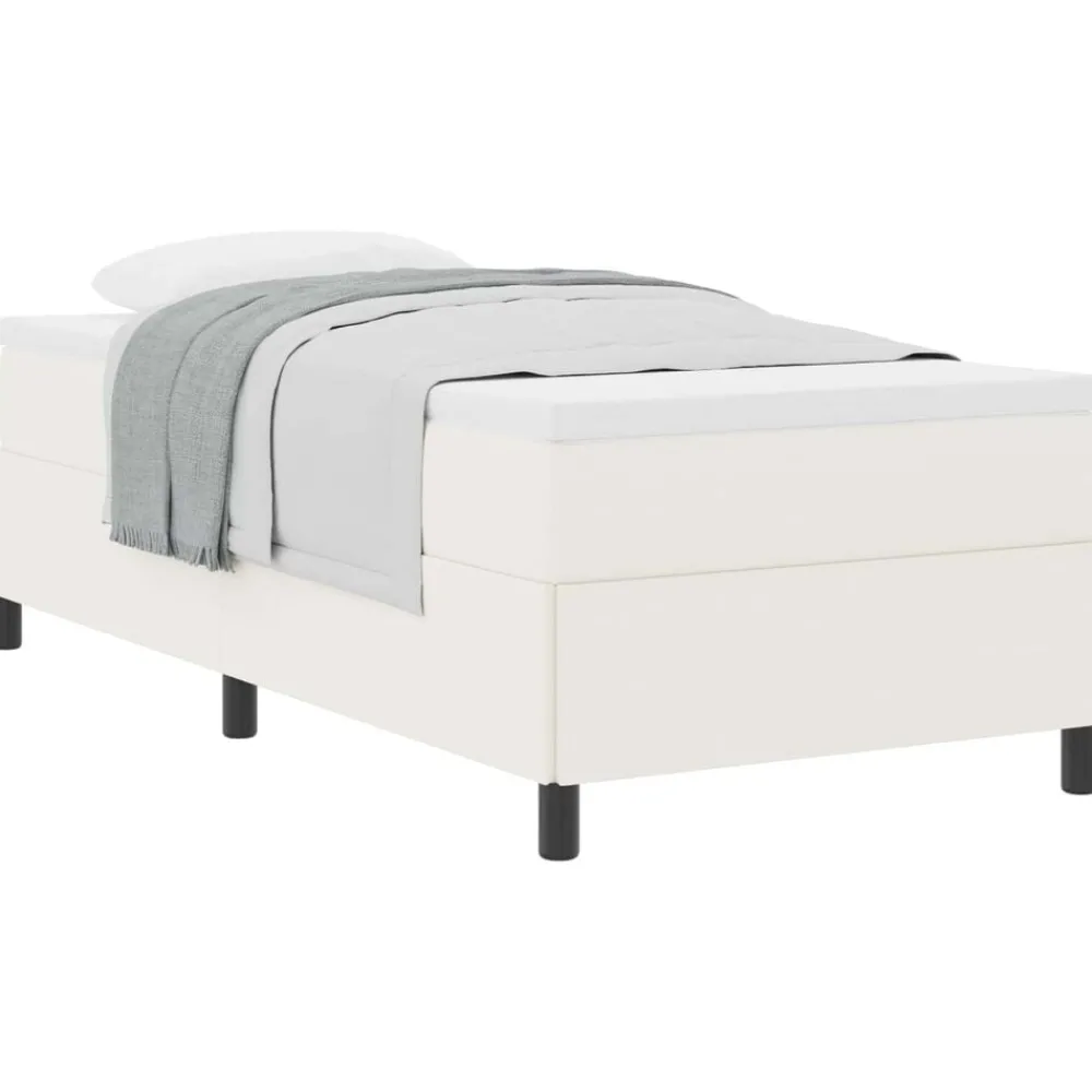 vidaXL Lit à ressorts Crème 80 x 200 cm Tissu en velours côtelé