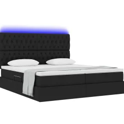vidaXL Lit avec bandes LED avec tête de lit 180 x 200 cm tissu