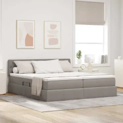 vidaXL Lit avec des lumières à LED 180 x 200 cm tissu