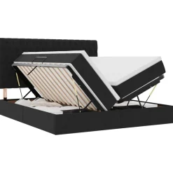 Ensembles De Meubles-vidaXL Lit avec des lumières à LED 180 x 200 cm Velours Noir