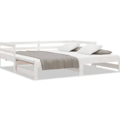 Lits & Accessoires-vidaXL Lit coulissant sans matelas 2x(90x200) cm Blanc