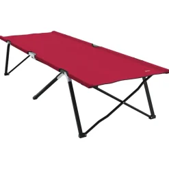 Loisirs De Plein Air-vidaXL Lit de camping pliant 206 x 76 x 74 cm Oxford et acier Rouge