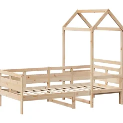 vidaXL Lit de jour avec toit sans matelas 80x200 cm bois massif