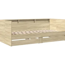 Lits & Accessoires-vidaXL Lit de jour avec tiroirs sans matelas chêne sonoma 100x200 cm Ch&ecirc;ne sonoma