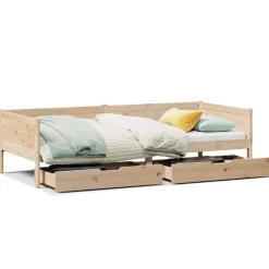 vidaXL Lit de jour avec tiroirs sans matelas 80x200 cm bois massif