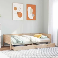 vidaXL Lit de jour avec tiroirs sans matelas 80x200 cm bois massif