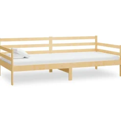Lits & Accessoires-vidaXL Lit de jour sans matelas bois de pin massif 90x200 cm Naturel