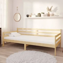 Lits & Accessoires-vidaXL Lit de jour sans matelas bois de pin massif 90x200 cm Naturel