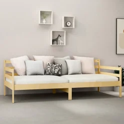 Lits & Accessoires-vidaXL Lit de jour sans matelas bois de pin massif 90x200 cm Naturel