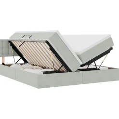 Lits & Accessoires-vidaXL Lit de Rangement avec matelas 90 x 200 cm Gris clair