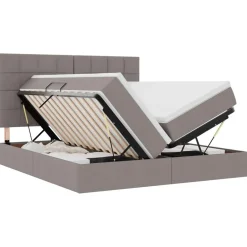 Lits & Accessoires-vidaXL Lit de Rangement 180 x 200 cm Cuir synthétique Taupe