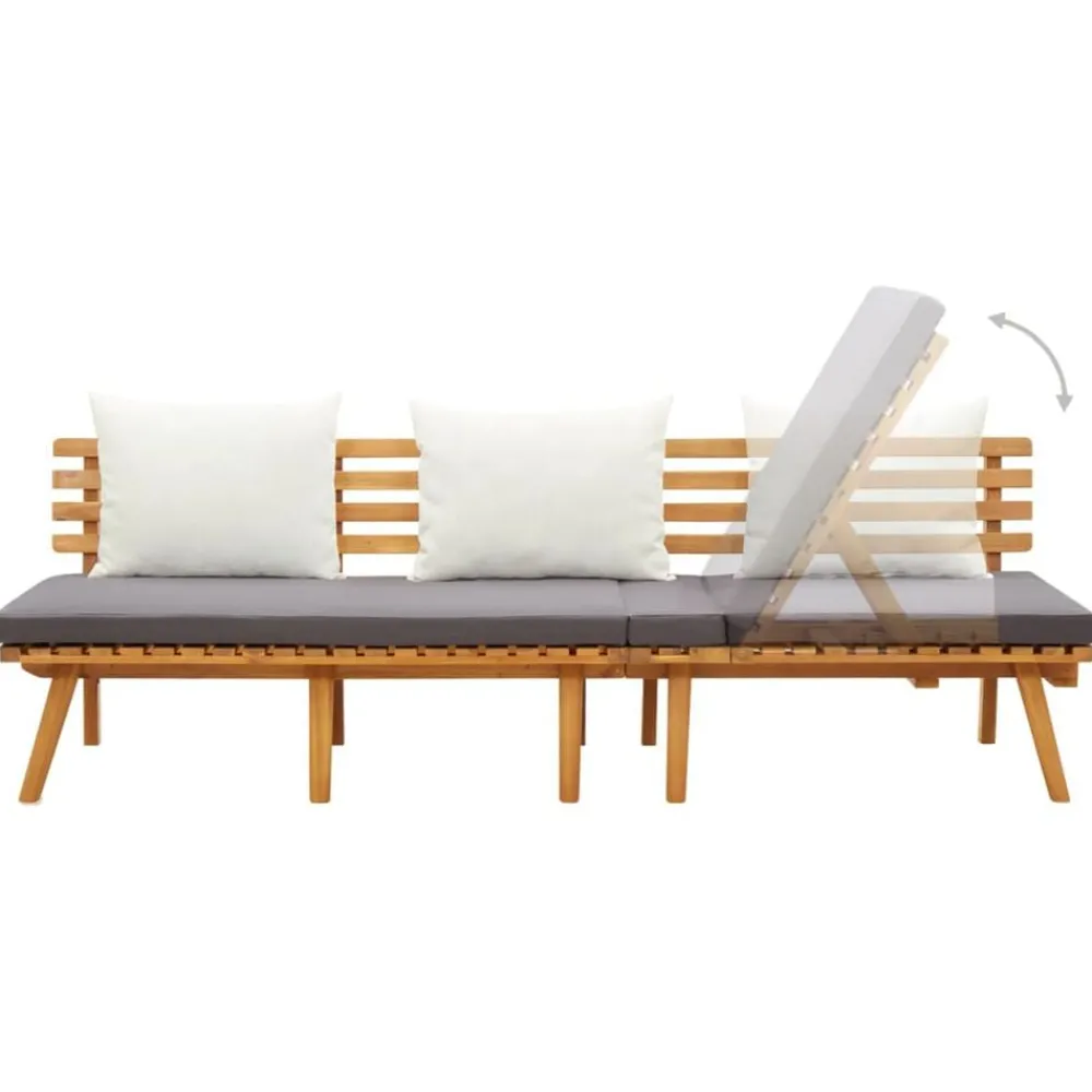Canapés-vidaXL Lit de repos de jardin 200x65 cm Bois d'acacia solide