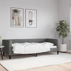 Lits & Accessoires-vidaXL Lit de repos sans matelas 80x200 cm tissu Gris foncé