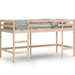 Lits & Accessoires-vidaXL Lit mezzanine d'enfants sans matelas avec échelle 80x200 cm Naturel