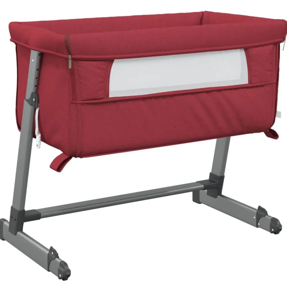 Mobilier Pour Bébés & Tout-Petits-vidaXL Lit pour bébé avec matelas Tissu de lin Rouge