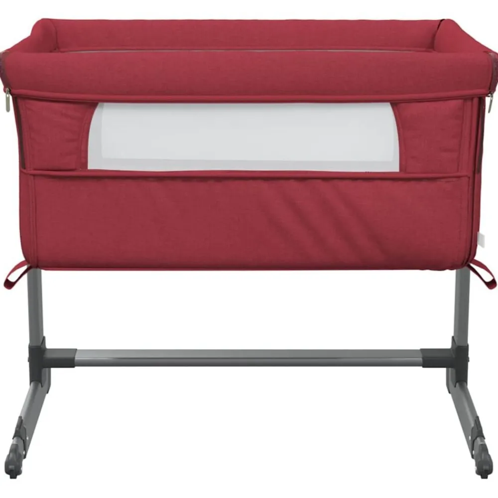 Mobilier Pour Bébés & Tout-Petits-vidaXL Lit pour bébé avec matelas Tissu de lin Rouge