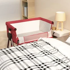 vidaXL Lit pour bébé avec matelas Tissu de lin