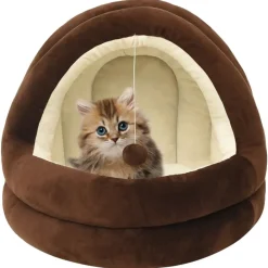 Articles Pour Animaux De Compagnie-vidaXL Lit pour chat 40x40x35 cm et crème Marron