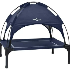 vidaXL Lit pour Chien Bleu marine 63 x 49,5 x 60 cm Acier