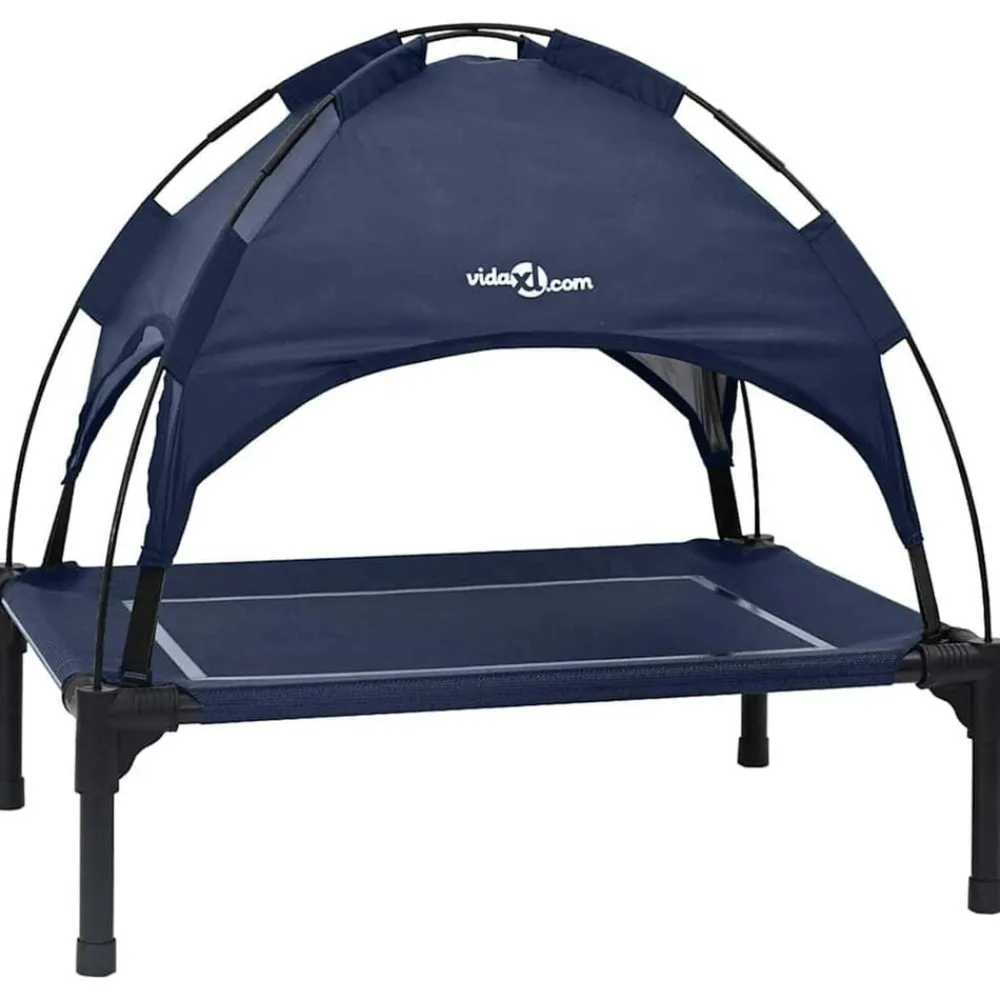 vidaXL Lit pour Chien Bleu marine 63 x 49,5 x 60 cm Acier