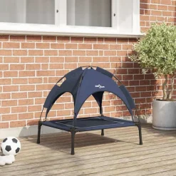 vidaXL Lit pour Chien Bleu marine 63 x 49,5 x 60 cm Acier