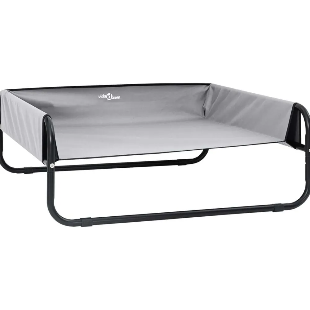 Articles Pour Animaux De Compagnie-vidaXL Lit pour Chien Gris clair 57 x 57 x 24 cm Acier Light_grey