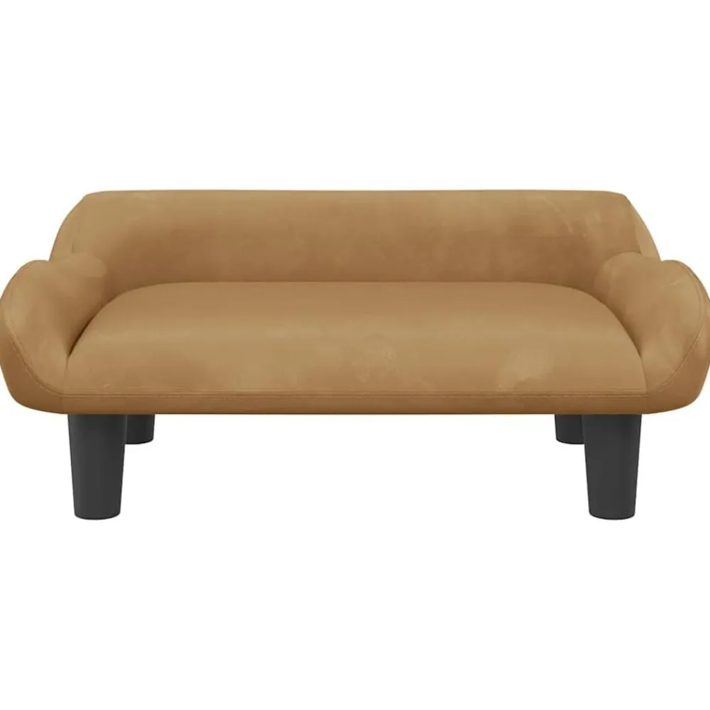 Articles Pour Animaux De Compagnie-vidaXL Lit pour chien 70x40x24 cm velours Marron