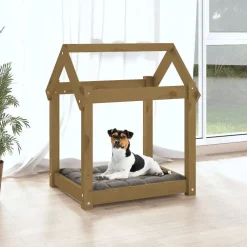 vidaXL Lit pour chien 61x50x70 cm Bois de pin solide
