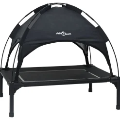 Articles Pour Animaux De Compagnie-vidaXL Lit pour Chien Noir 63 x 49,5 x 60 cm Acier Black