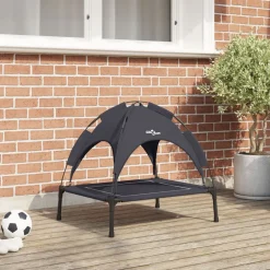 Articles Pour Animaux De Compagnie-vidaXL Lit pour Chien Noir 63 x 49,5 x 60 cm Acier Black