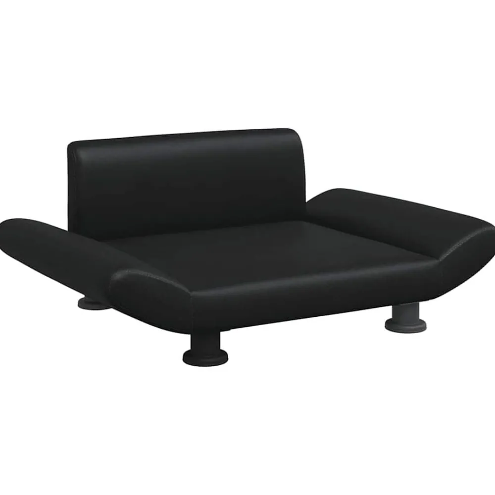 Articles Pour Animaux De Compagnie-vidaXL Lit pour chien 70x45x28 cm similicuir Noir