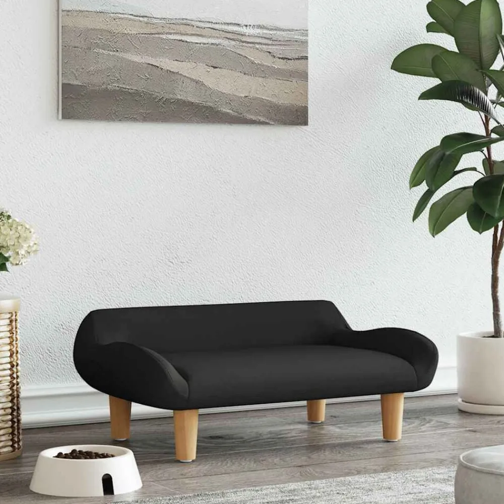 Articles Pour Animaux De Compagnie-vidaXL Lit pour chien 70x40x24 cm tissu Noir