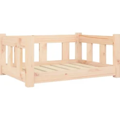 Articles Pour Animaux De Compagnie-vidaXL Lit pour chien 65,5x50,5x28 cm Bois de pin solide Naturel