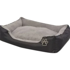 Articles Pour Animaux De Compagnie-vidaXL Lit pour chiens avec coussin rembourré Taille S Noir