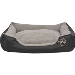 Articles Pour Animaux De Compagnie-vidaXL Lit pour chiens avec coussin rembourré Taille S Noir