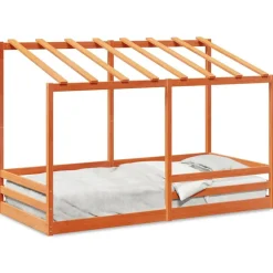 Lits & Accessoires-vidaXL Lit pour enfants sans matelas cire marron 100x200 cm pin massif Marron cire