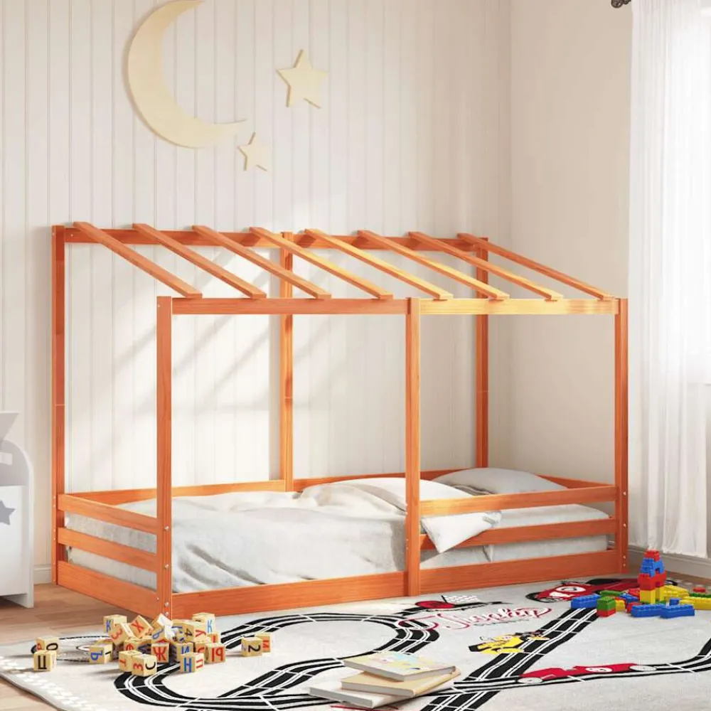 Lits & Accessoires-vidaXL Lit pour enfants sans matelas cire marron 100x200 cm pin massif Marron cire