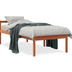 Lits & Accessoires-vidaXL Lit pour personne âgée sans matelas 75x190 cm bois pin massif Cire marron