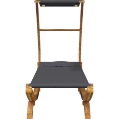 Mobilier De Jardin-vidaXL Lit repos et auvent 100x190x134cm Bois courbé massif Anthracite