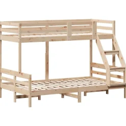vidaXL Lit superposé sans matelas 90x200/120x200 cm bois massif