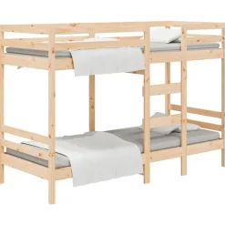 Lits & Accessoires-vidaXL Lit superposé sans matelas 90x200 cm bois de pin massif Naturel