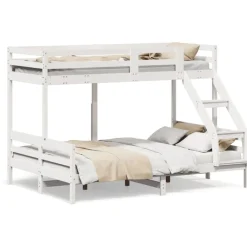 vidaXL Lit superposé sans matelas 80x200/140x200 cm bois massif