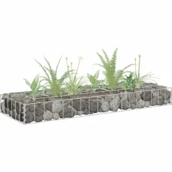 Pelouses & Jardins-vidaXL Lit surélevé à gabion Acier galvanisé 90x30x10 cm